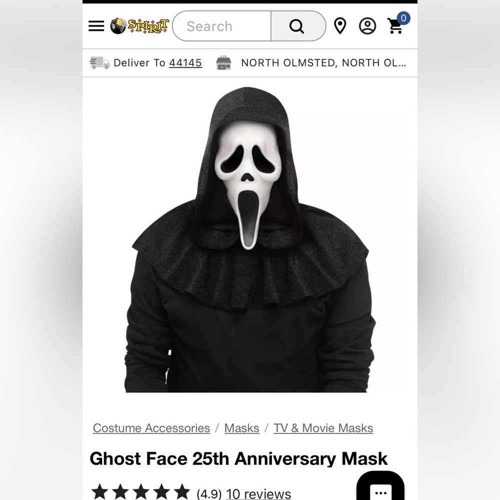 Ghost Face 25th Anniversary Mask